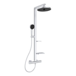 Dušas sistēma CERATHERM ALU+, ar termostatu, rokas dušu, augš dušu D260mm, Silver, IDEAL STANDARD