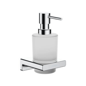 Šķidro ziepju dozators ADDSTORIS, ar turētāju, matt glass/chrome, HANSGROHE
