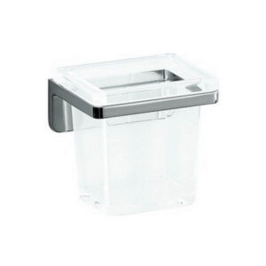Glāze LB3 ar turētāju, 110x100x110H mm,  chrome/glass transparent, LAUFEN