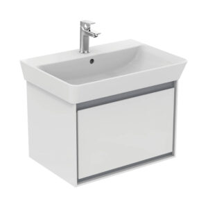 Skapis CONNECT AIR CUBE, 580xH400 x409mm, izlietnei, White Glossy/White Matt decor, IDEAL STANDARD