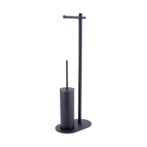 WC aksesuāru komplekts OSLO, brīvstāvošs (tual.papīra un WC birstes turētājs), Black matt, IBB