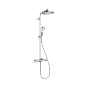 Dušas sistēma CROMETTA S240, ar termostatu, augšējo galvu D=240mm un rokas dušu, chrome, HANSGROHE