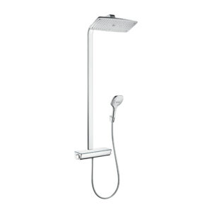 Dušas sistēma RAINDANCE SELECT E, ar termostatu, augšējo galvu 360x190mm, white/chrome, HANSGROHE