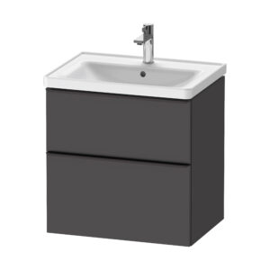 Izlietne 650mm ar skapi D-NEO, 634x452xH440mm, ar 2 atvilknēm, Graphit Matt, DURAVIT