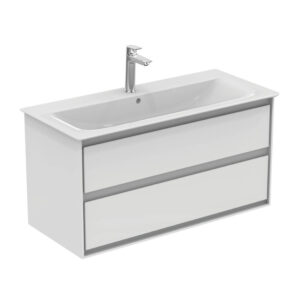 Skapis CONNECT AIR,1000x440xH517mm, ar 2-ām atvilknēm, White Glossy/Matt White, IDEAL STANDARD