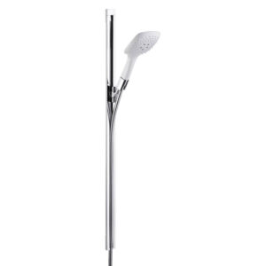 Dušas komplekts PURAVIDA, stienis 90cm, šļūtene 160cm , White/Chrome, HANSGROHE