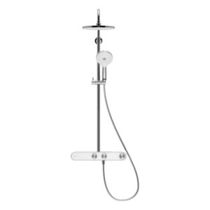 Dušas sistēma SHOWERSYSTEM, ar termostatu, augšējo galvu D230mm un rokas dušu, chrome/white, DURAVIT