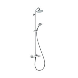 Dušas sistēma CROMA 160 , ar termostatu, augšējo galvu D160mm un rokas dušu, chrome, HANSGROHE