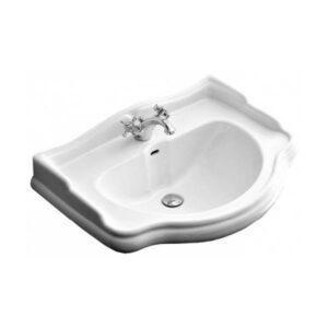 Izlietne RETRO 690x520mm, ar caurumu maisītājam un pārplūdi, white, KERASAN