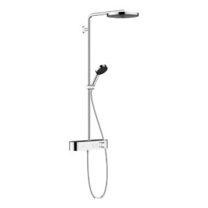 Dušas sistēma PULSIFY S260, ar termostatu, augšējo galvu D260mm un rokas dušu, chrome, HANSGROHE