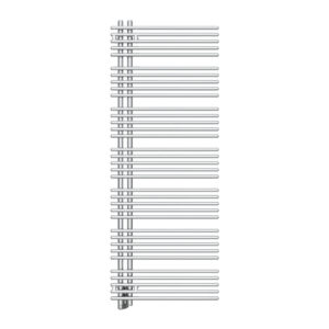 Dvielu žavetājs YUCCA ASSYMETRIC, 478xH1736mm, chrome, ZEHNDER
