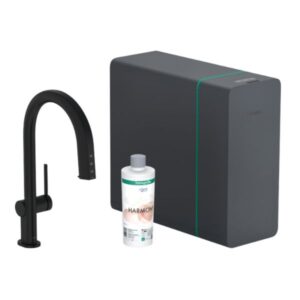 Miasītājs AQITTURA M91, virtuves,Soda System, sBox, izvēlk.snīpisi 1jet, matt black, HANSGROHE