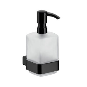 Šķidro ziepju trauks LOFT, ar turētāju, matēts stikls/Matt black, EMCO