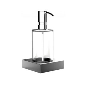 Šķidro ziepju dozators LIAISON, ar turētāju, sienas, chrome/clear crystal, EMCO
