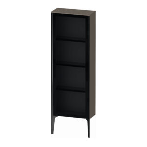 Skapītis-vitrīne Xviu, 500x240x1330h mm, labais,Flannel Grey/Black matt, DURAVIT