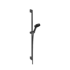 Dušas komplekts PULSIFY, ar stieni 90cm, šļūteni un dušas galvu 3-jet,  black matt, HANSGROHE