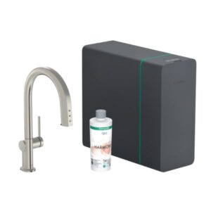 Miasītājs AQITTURA M91, virtuves,Soda System, sBox, izvēlk.snīpisi 1jet, Stainless steel, HANSGROHE