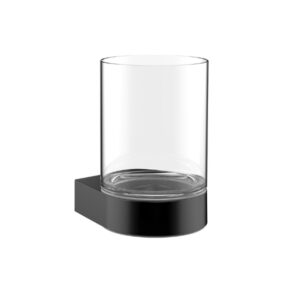 Glāze FLOW, ar turētāju, stikls/black, EMCO
