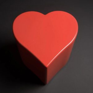 Taburete ARTWORK TAVOLO CUORI, 500x500xH410mm, red, KERASAN