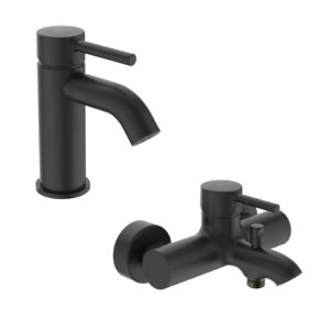 Maisītāju komplekts CERALINE, izlietnei un vannai, black matt, IDEAL STANDARD