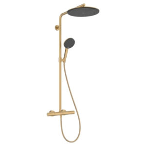 Dušas sistēma RAINDANCE ALIVE S PURO, D300mm, termostats, rokas duša 1jet, brushed bronze, HANSGROHE