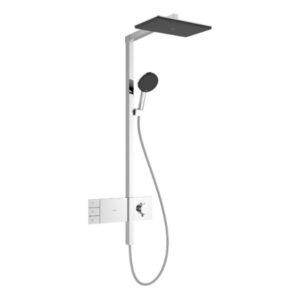 Dušas sistēma RAINDANCE ALIVE Q, termostats, galva 210x340mm 2 jet, rokas duša 1j, chrome, HANSGROHE