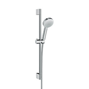 Dušas komplekts CROMETTA 100 1JET, ar rokas dušu, šļūteni un stieni, white/chrome, HANSGROHE