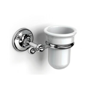 Glāze BRITISH, ar turētāju, white ceramic/chrome, IBB