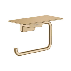 Tualetes papīra turētājs ADDSTORIS, ar plauktiņu, brushed bronze, HANSGROHE