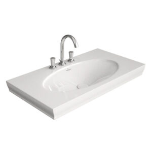 Izlietne LA BELLE, 1000x490mm, 3 caur.krānam, ar zimējumu, white Cer+, VILLEROY & BOCH