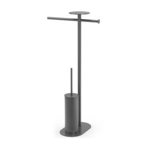 WC aksesuāru kompl. OSLO brīvstāvošs (plaukts, tual.papīra, un WC birstes turētājs), black matt, IBB